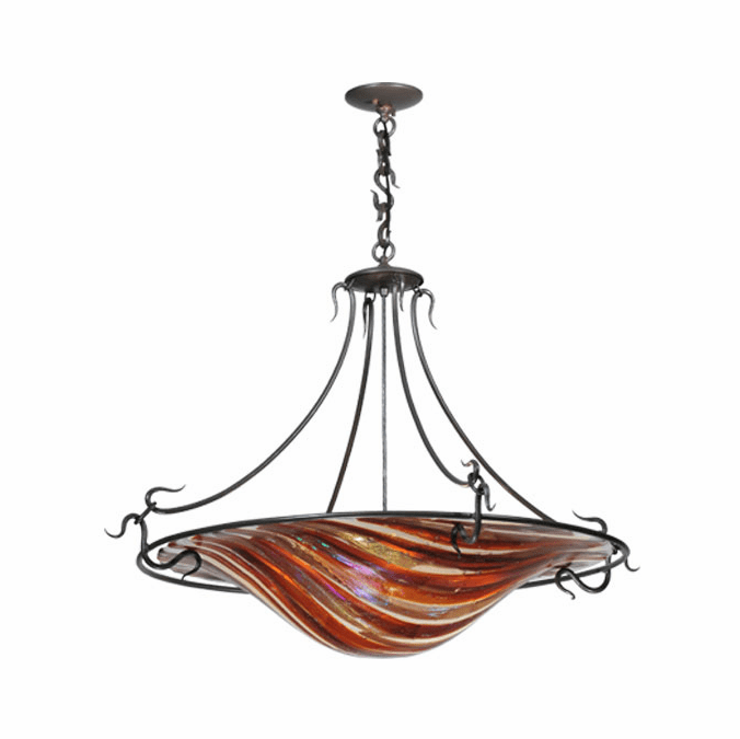 Meyda Custom 112432 Marina Fused Glass 36 Inch Diameter Fused Glass Contemporary Pendant Light