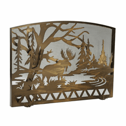 Meyda Custom 113045 Moose Creek Country Antique Copper Fireplace Screen