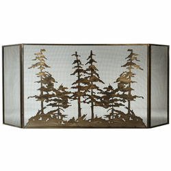 Meyda Custom 113067 Tall Pines Country Antique Copper Fireplace Screen