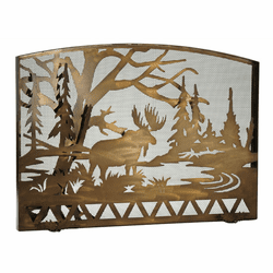 Meyda Custom 113069 Moose Creek Rustic Antique Copper Fireplace Screen