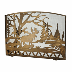 Meyda Custom 113070 Moose Creek Rustic Antique Copper Fireplace Screen