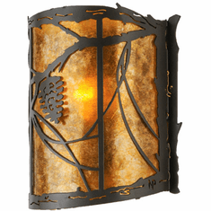 Meyda Custom 114446 Whispering Pines Rustic Timeless Bronze Lighting Sconce