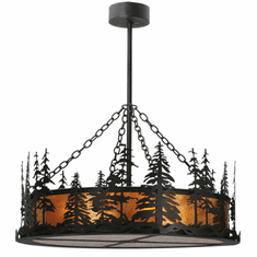 Meyda Custom 116636 Tall Pines Rustic Black Finish 40" Tall Lighting Chandelier