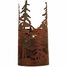 Meyda Custom 117371 Tall Pines Rust Finish 11.25" Tall Wall Mounted Lamp