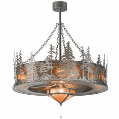 Meyda Custom 117720 Tall Pines Country Nickel Home Ceiling Fan