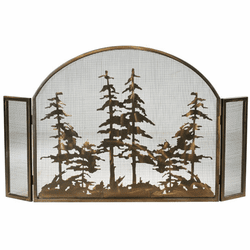 Meyda Custom 119082 Tall Pines Country Antique Copper Fireplace Screen