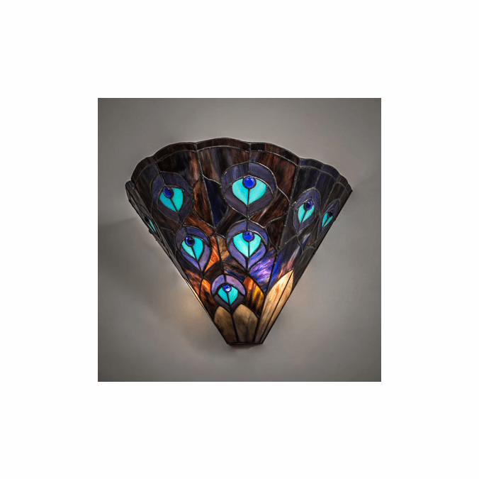 Meyda Lighting 119280 Peacock Tiffany Lighting Wall Sconce