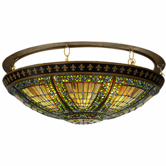Meyda Custom 122539 Fleur-de-lis Tiffany LED Ceiling Light Fixture