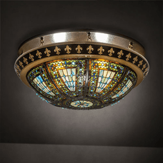 Meyda Custom 122540 Fleur-de-lis Tiffany LED Overhead Light Fixture