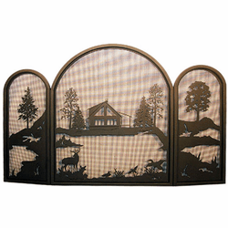 Meyda Custom 122977 Quiet Pond Country Fireplace Screen