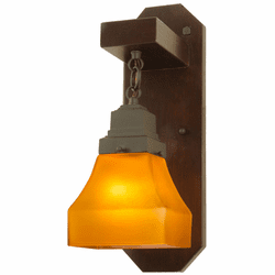 Meyda Custom 124482 Bungalow Natural Wood Wall Lamp