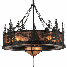 Meyda Custom 125745 Tall Pines Rustic Oil Rubbed Bronze Finish 45" Wide Ceiling Chandelier