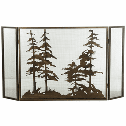 Meyda Custom 126060 Tall Pines Country Antique Copper Fireplace Screen