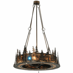 Meyda Custom 130184 Tall Pines Country 71.5" Tall Hanging Chandelier