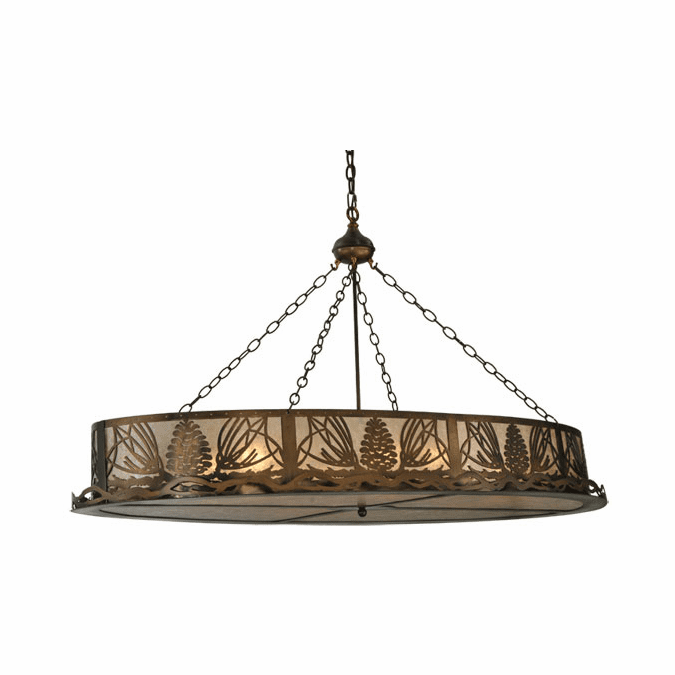 Meyda Custom 132676 Mountain Pine Rustic Antique Copper Kitchen Island Light