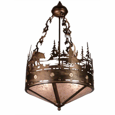 Meyda Custom 13337 Bear Creek Country Antique Copper Pendant Lamp