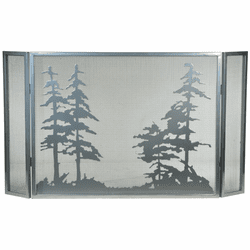 Meyda Custom 133721 Tall Pines Country Custom;Chrome Fireplace Screen