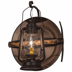 Meyda Custom 136391 Miner's Lantern Traditional Distressed Rust Wall Lighting