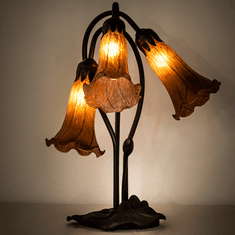 Meyda Lighting 136435 Amber Pond Lily Modern Mahogany Bronze