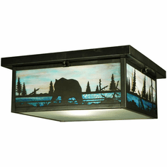 Meyda Custom 136988 Bear Creek Rustic Craftsman Brown Ceiling Lighting Fixture
