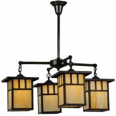 Meyda Custom 137579 Hyde Park Craftsman Craftsman Brown Chandelier Light