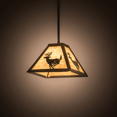 Meyda Custom 138213 Lone Deer Rustic Mini Pendant Lamp