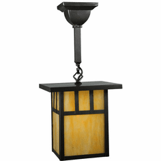 Meyda Custom 139480 Hyde Park Craftsman Craftsman Brown Mini Hanging Pendant Light