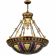 Meyda Custom 139652 Fleur-de-lis Tiffany Ceiling Light Fixture