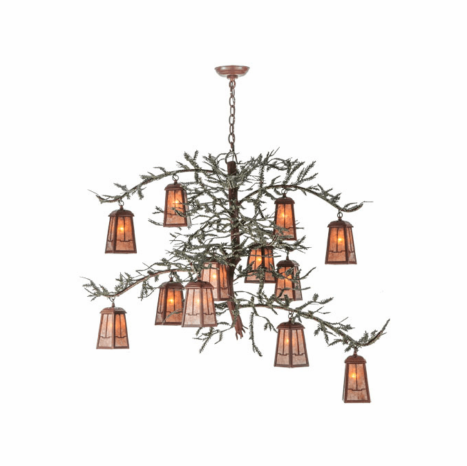 Meyda Custom 140897 Pine Branch Rust LED Chandelier Light