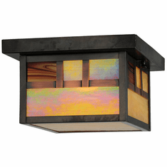 Meyda Custom 141353 Hyde Park Mission Craftsman Brown Flush Mount Lighting Fixture