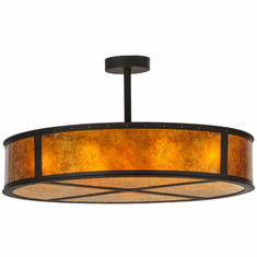 Meyda Custom 142268 Smythe Craftsman Oil Rubbed Bronze Drum Pendant Hanging Light