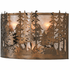 Meyda Custom 142346 Tall Pines Country Antique Copper Finish 13" Tall Wall Light Fixture