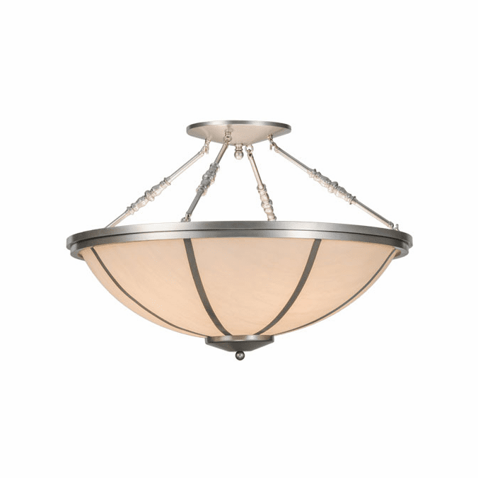 Meyda Custom 143629 Commerce Nickel / Alabaster Acrylic Flush Mount Lighting