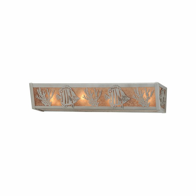 Meyda Custom 14387 Tropical Fish Rustic Nickel Vanity Lighting Fixture