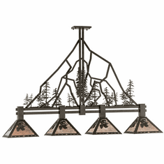 Meyda Custom 143959 Tall Pines Rustic Oil Rubbed Bronze Finish 60" Wide Kitchen Island Lighting