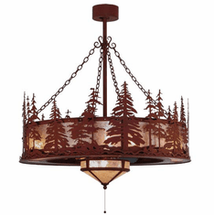 Meyda Custom 144121 Tall Pines Country Red Rust Finish 48" Tall Chandelier Lighting