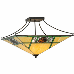 Meyda Custom 144293 Pinecone Ridge Tiffany Oil Rubbed Bronze Ceiling Light Fixture