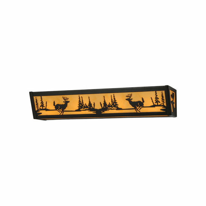 Meyda Custom 145713 Deer at Lake Country Timeless Bronze Vanity Lighting