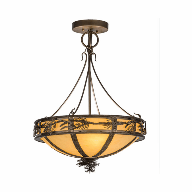 Meyda Custom 146004 Branches Rustic Antique Copper / Earth Marble Ceiling Light Pendant