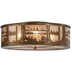 Meyda Custom 148476 Quiet Pond Country Antique Copper Flush
