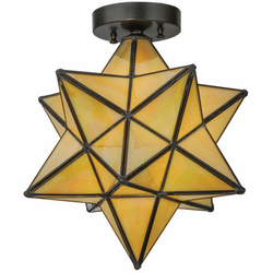 Meyda Custom 148883 Moravian Star Craftsman Brown Exterior Flush Lighting