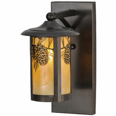 Meyda Custom 150578 Fulton Winter Pine Country Bai Craftsman Wall Lighting Sconce