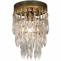 Meyda Custom 151126 Finnimore Crystal Antique Brass Overhead Lighting