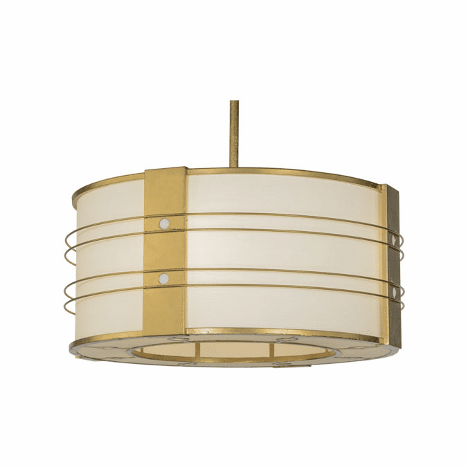 Meyda Custom 152097 Cilindro Touro Modern Gold Leaf Pendant Light