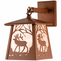 Meyda Custom 15312 Elk at Dawn Country Rust Wall Light Sconce