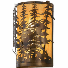 Meyda Custom 153841 Tall Pines Country Dark Burnished A/C New Mica Acrylic Sb Outside Lighting Wall Sconce