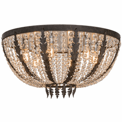 Meyda Custom 154797 Chrisanne Crystal Chestnut Flush Mount Light Fixture