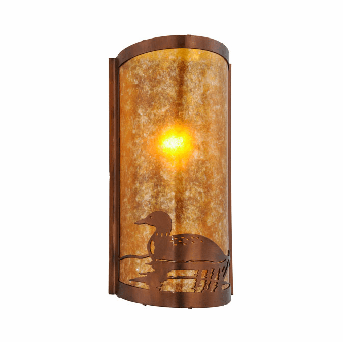 Meyda Custom 154909 Loon Country Vintage Copper / Amber Mica Wall Lighting
