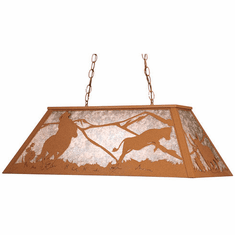 Meyda Custom 15504 Cowboy & Steer Country Rust Island Lighting