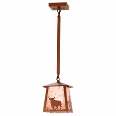 Meyda Custom 15507 Cowboy & Steer Country Rust Mini Pendant Lighting Fixture